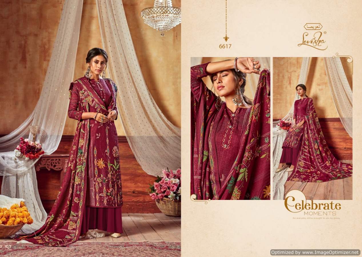 Levisha Femina 10 Pure Pashmina Designer Party Wear Dress Material at Wholesale Price